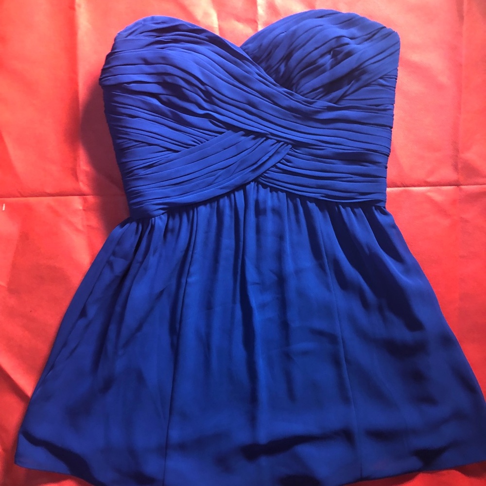 Royal Blue Strapless Short Gown